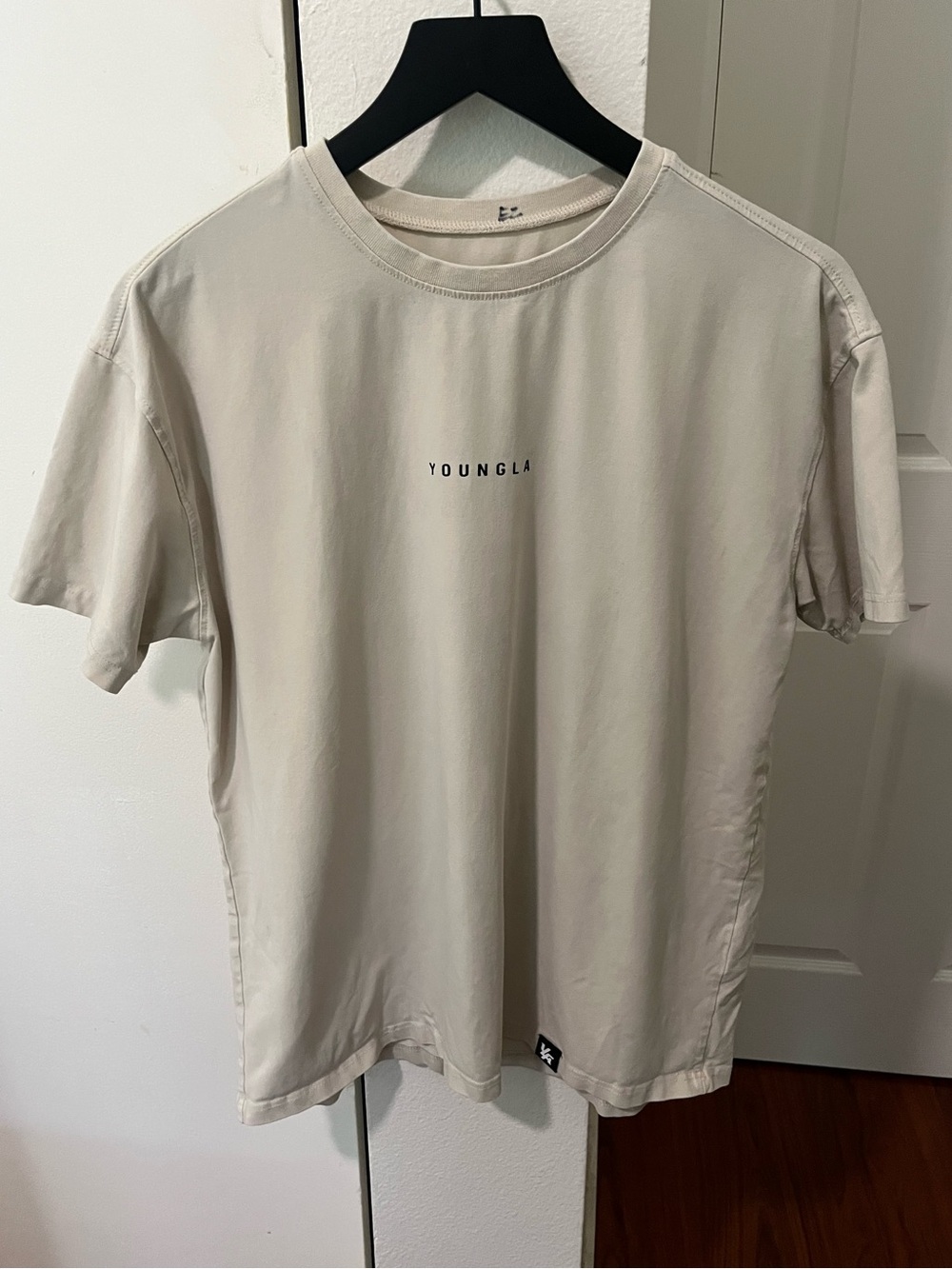 YoungLA Short Sleeve Crewneck Tee in Light Beige